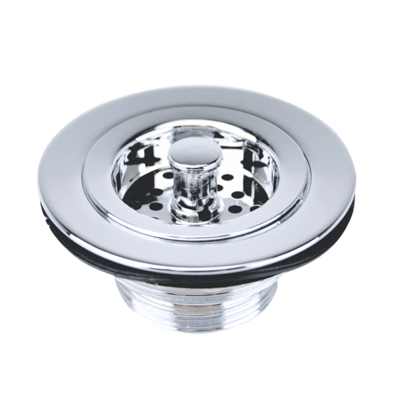 Válvula De Escoamento Metal Cromado Cesta Em Abs Para Pia Cuba E Tanque 3.1/2
