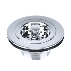 Válvula De Escoamento Metal Cromado Cesta Em Abs Para Pia Cuba E Tanque 3.1/2