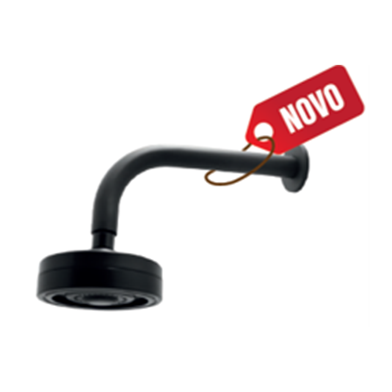 Chuveiro Redondo Articulado Metal Preto Auto Limpante 1970 32826 Bognar