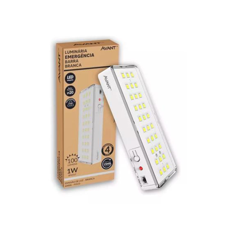 Luminária de Emergência 30 Leds 2w Bivolt 6000k 354261382 Avant