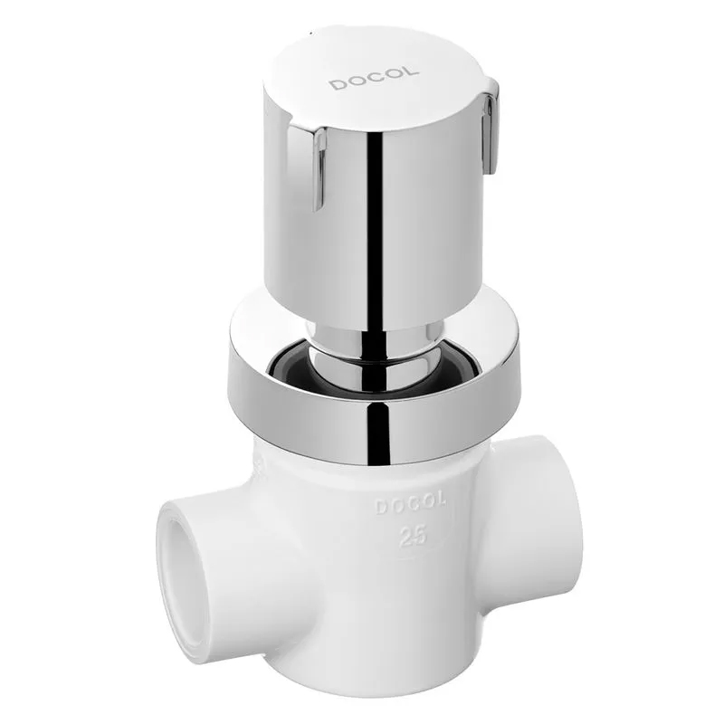 Registro Gaveta Basetec Pvc 25mm 1/4 Volta Com Acabamento Riva Cromado 90005949006 Docol