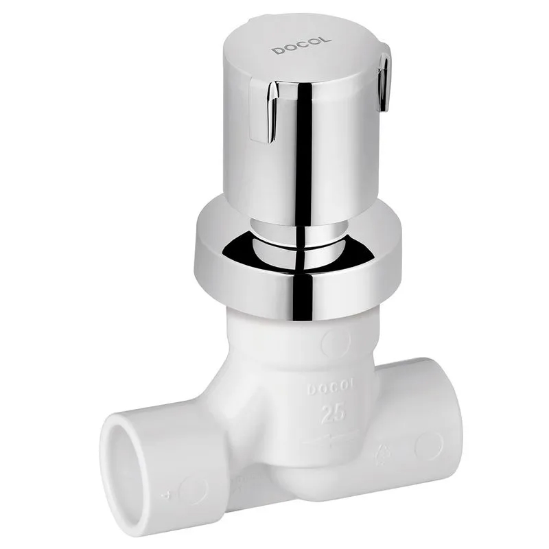 Registro Pressão Basetec Pvc 25mm 1/4 Volta Com Acabamento Riva Cromado 90005154006 Docol