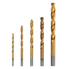Broca Para Metal(Tin)Hss Profissional Jogo Com 5 Peças (3,4,5,6 E 8mm) Mtx 723839 Toolsworld
