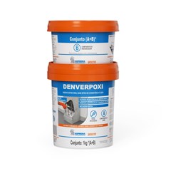 Adesivo Epóxi Bicomponente Consistência Fluida Denverpoxi Cinza 1kg